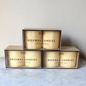Pottery Barn Beeswax Candles - Natural Honey Color